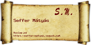 Seffer Mátyás névjegykártya