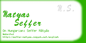 matyas seffer business card