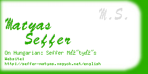 matyas seffer business card